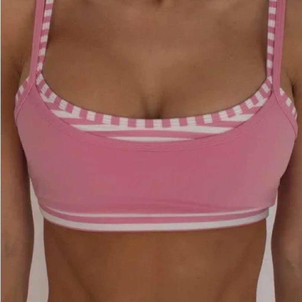 NWT Liason the Label Double Layer Scoop Bra in Petal Pink